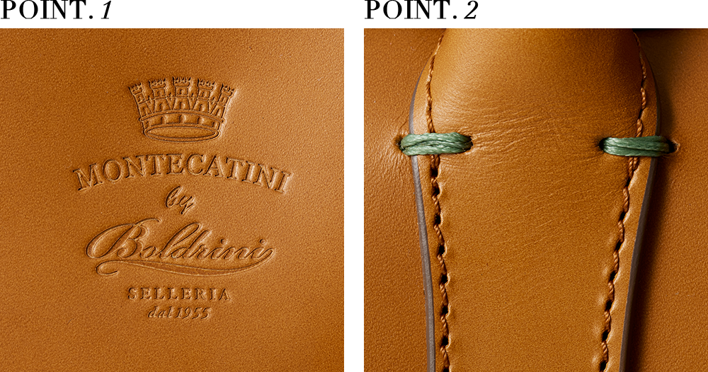 オルチャ渓谷の色をモチーフにした刺繍は大きめの物を採用し、ブランドの象徴に